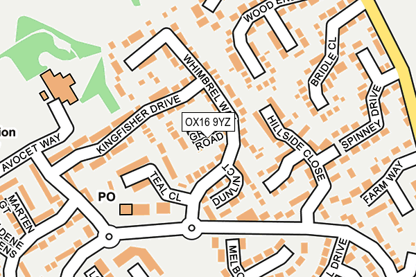 OX16 9YZ map - OS OpenMap – Local (Ordnance Survey)