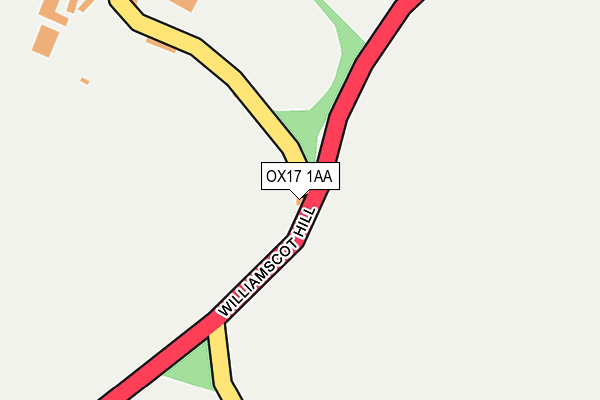 OX17 1AA map - OS OpenMap – Local (Ordnance Survey)