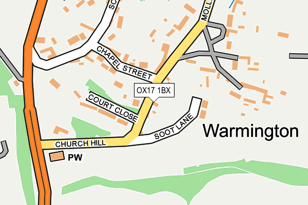 OX17 1BX map - OS OpenMap – Local (Ordnance Survey)