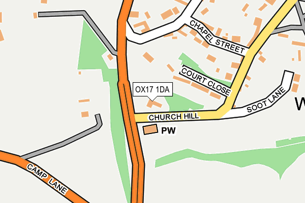 OX17 1DA map - OS OpenMap – Local (Ordnance Survey)