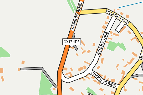 OX17 1DF map - OS OpenMap – Local (Ordnance Survey)
