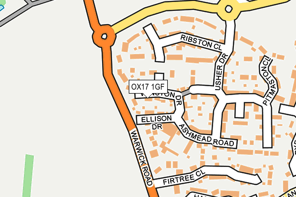 OX17 1GF map - OS OpenMap – Local (Ordnance Survey)