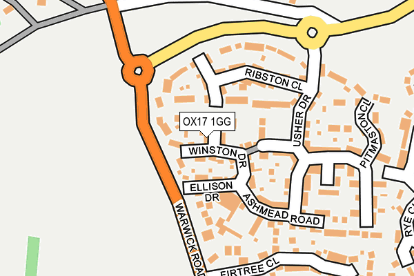 OX17 1GG map - OS OpenMap – Local (Ordnance Survey)