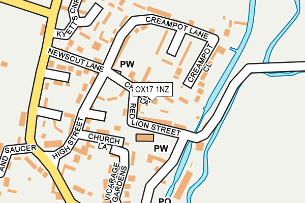 OX17 1NZ map - OS OpenMap – Local (Ordnance Survey)