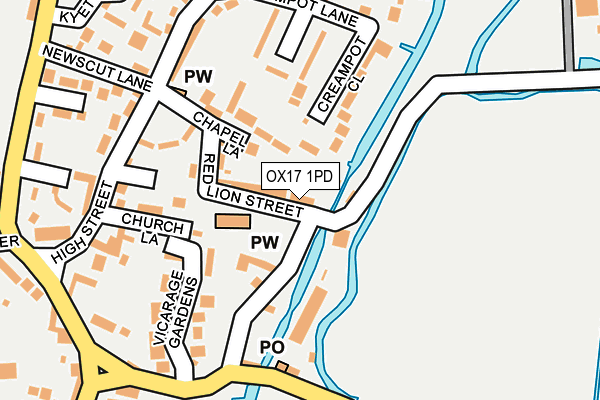 OX17 1PD map - OS OpenMap – Local (Ordnance Survey)