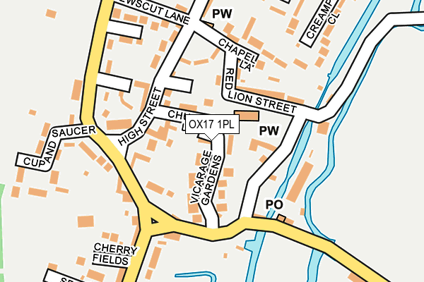 OX17 1PL map - OS OpenMap – Local (Ordnance Survey)