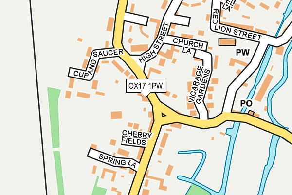 OX17 1PW map - OS OpenMap – Local (Ordnance Survey)
