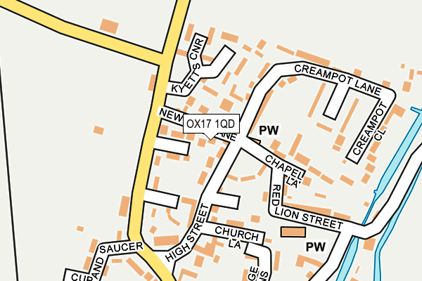 OX17 1QD map - OS OpenMap – Local (Ordnance Survey)