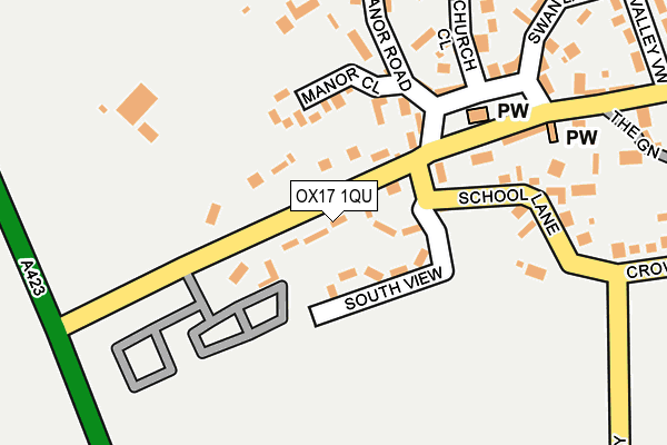 OX17 1QU map - OS OpenMap – Local (Ordnance Survey)