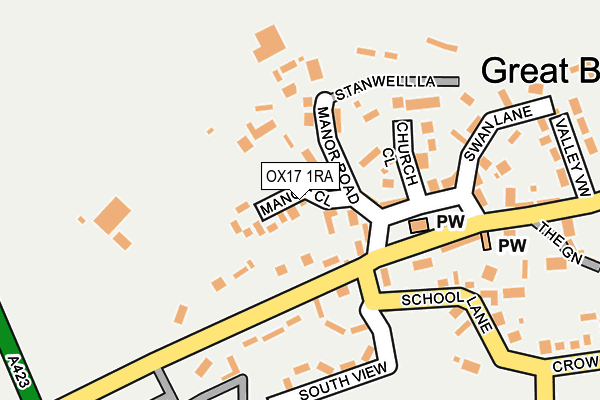 OX17 1RA map - OS OpenMap – Local (Ordnance Survey)