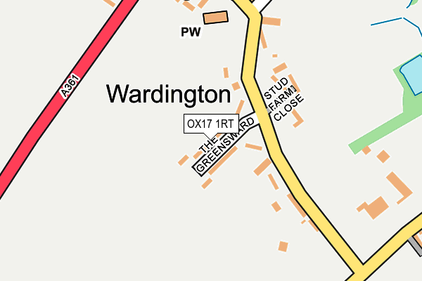 OX17 1RT map - OS OpenMap – Local (Ordnance Survey)