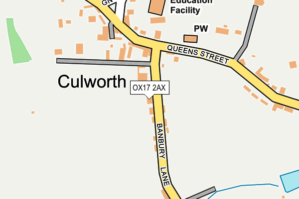 OX17 2AX map - OS OpenMap – Local (Ordnance Survey)