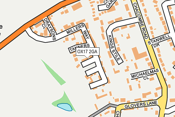 OX17 2GA map - OS OpenMap – Local (Ordnance Survey)