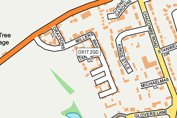 OX17 2GD map - OS OpenMap – Local (Ordnance Survey)