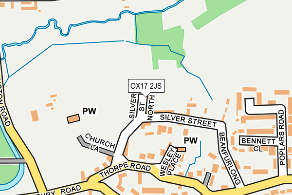 OX17 2JS map - OS OpenMap – Local (Ordnance Survey)