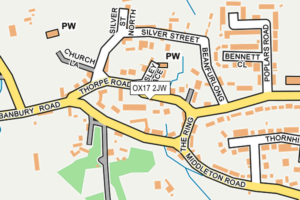 OX17 2JW map - OS OpenMap – Local (Ordnance Survey)