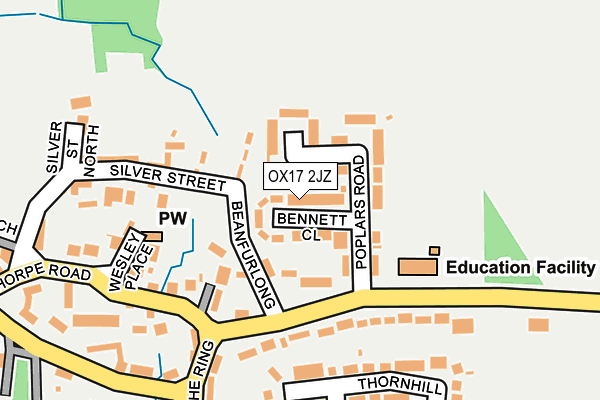 OX17 2JZ map - OS OpenMap – Local (Ordnance Survey)