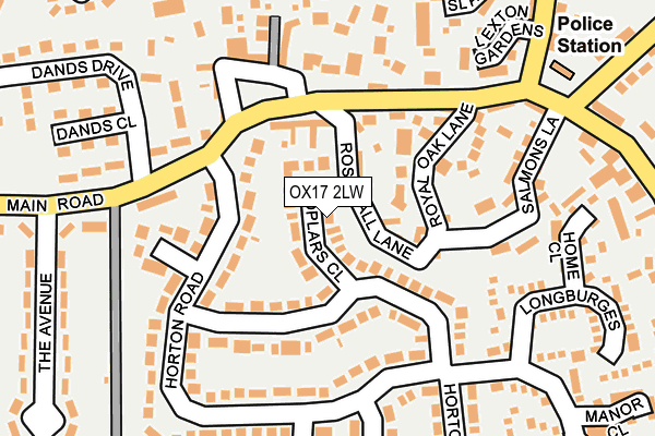 OX17 2LW map - OS OpenMap – Local (Ordnance Survey)