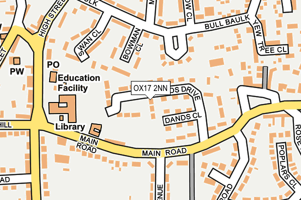 OX17 2NN map - OS OpenMap – Local (Ordnance Survey)