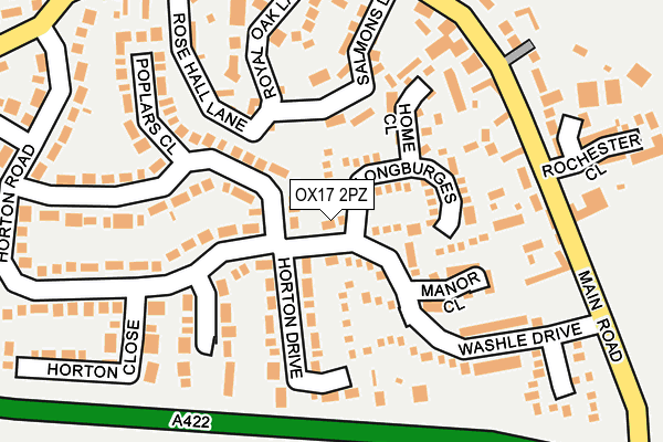 OX17 2PZ map - OS OpenMap – Local (Ordnance Survey)