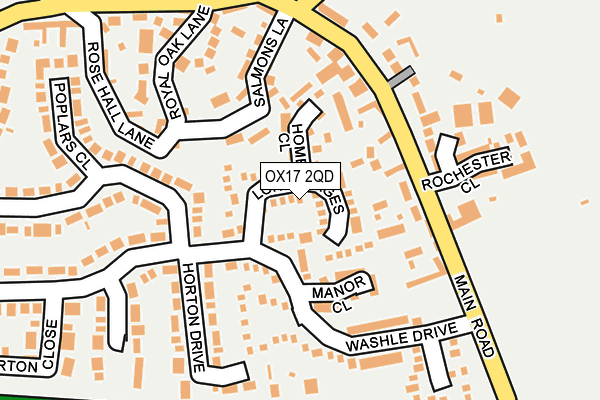 OX17 2QD map - OS OpenMap – Local (Ordnance Survey)