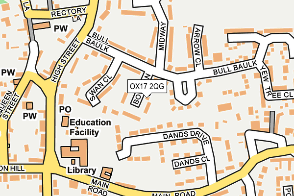 OX17 2QG map - OS OpenMap – Local (Ordnance Survey)