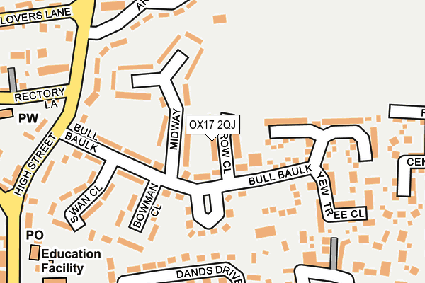 OX17 2QJ map - OS OpenMap – Local (Ordnance Survey)