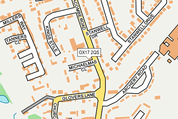 OX17 2QS map - OS OpenMap – Local (Ordnance Survey)