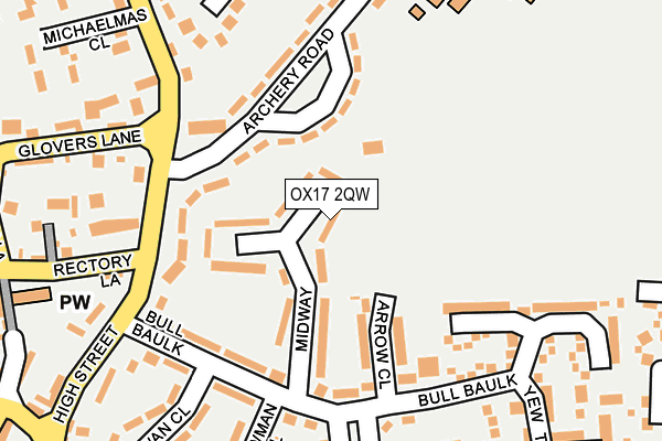 OX17 2QW map - OS OpenMap – Local (Ordnance Survey)
