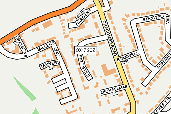 OX17 2QZ map - OS OpenMap – Local (Ordnance Survey)