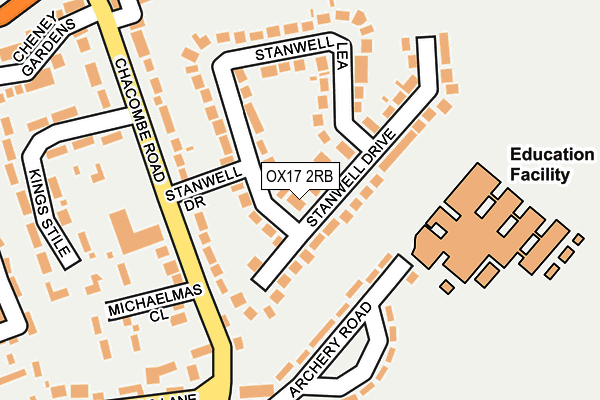 OX17 2RB map - OS OpenMap – Local (Ordnance Survey)