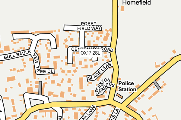 OX17 2SL map - OS OpenMap – Local (Ordnance Survey)