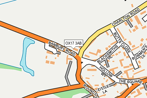 OX17 3AB map - OS OpenMap – Local (Ordnance Survey)