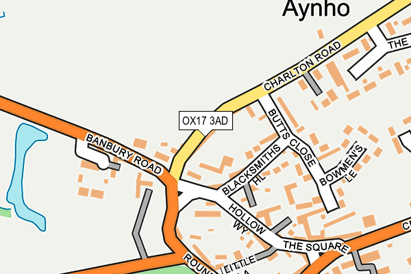 OX17 3AD map - OS OpenMap – Local (Ordnance Survey)