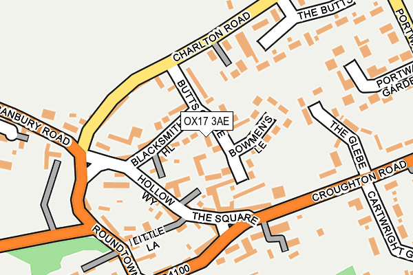 OX17 3AE map - OS OpenMap – Local (Ordnance Survey)