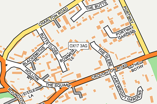 OX17 3AG map - OS OpenMap – Local (Ordnance Survey)