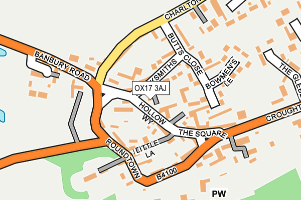 OX17 3AJ map - OS OpenMap – Local (Ordnance Survey)