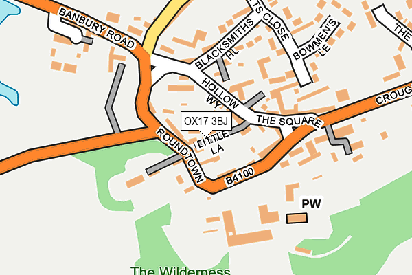 OX17 3BJ map - OS OpenMap – Local (Ordnance Survey)