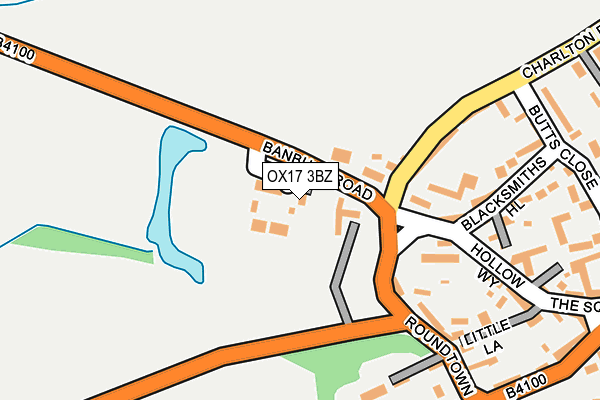 OX17 3BZ map - OS OpenMap – Local (Ordnance Survey)