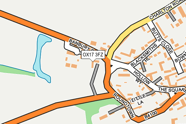 OX17 3FZ map - OS OpenMap – Local (Ordnance Survey)