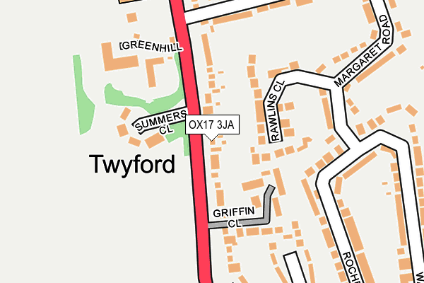 OX17 3JA map - OS OpenMap – Local (Ordnance Survey)