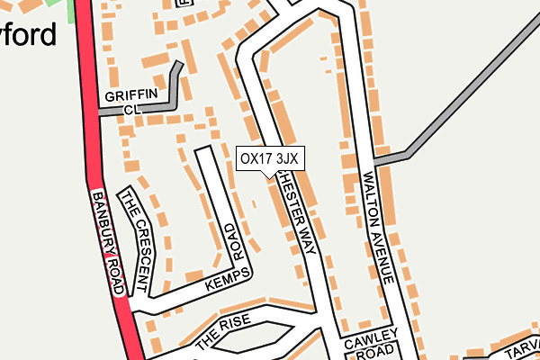 OX17 3JX map - OS OpenMap – Local (Ordnance Survey)