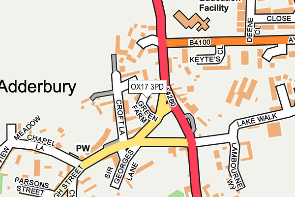 OX17 3PD map - OS OpenMap – Local (Ordnance Survey)