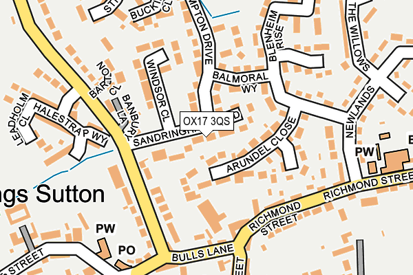 OX17 3QS map - OS OpenMap – Local (Ordnance Survey)