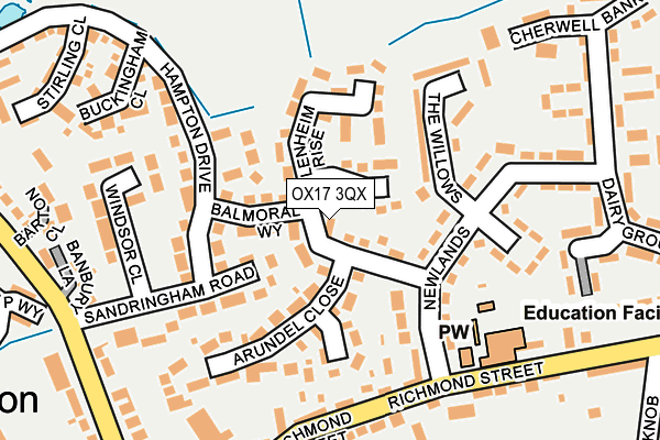 OX17 3QX map - OS OpenMap – Local (Ordnance Survey)
