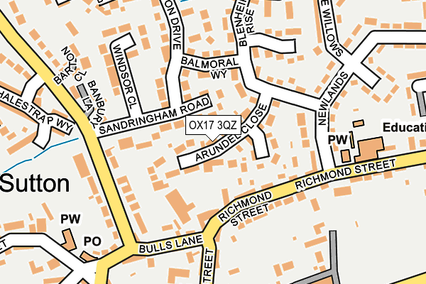 OX17 3QZ map - OS OpenMap – Local (Ordnance Survey)