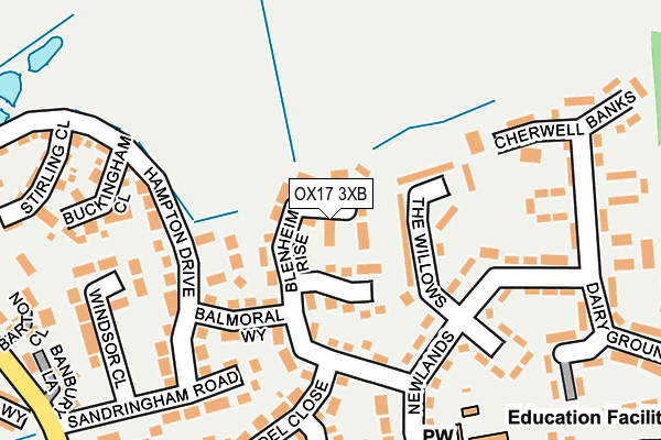 OX17 3XB map - OS OpenMap – Local (Ordnance Survey)