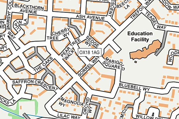 OX18 1AG map - OS OpenMap – Local (Ordnance Survey)