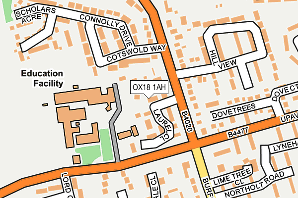 OX18 1AH map - OS OpenMap – Local (Ordnance Survey)