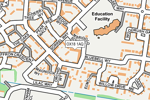 OX18 1AQ map - OS OpenMap – Local (Ordnance Survey)